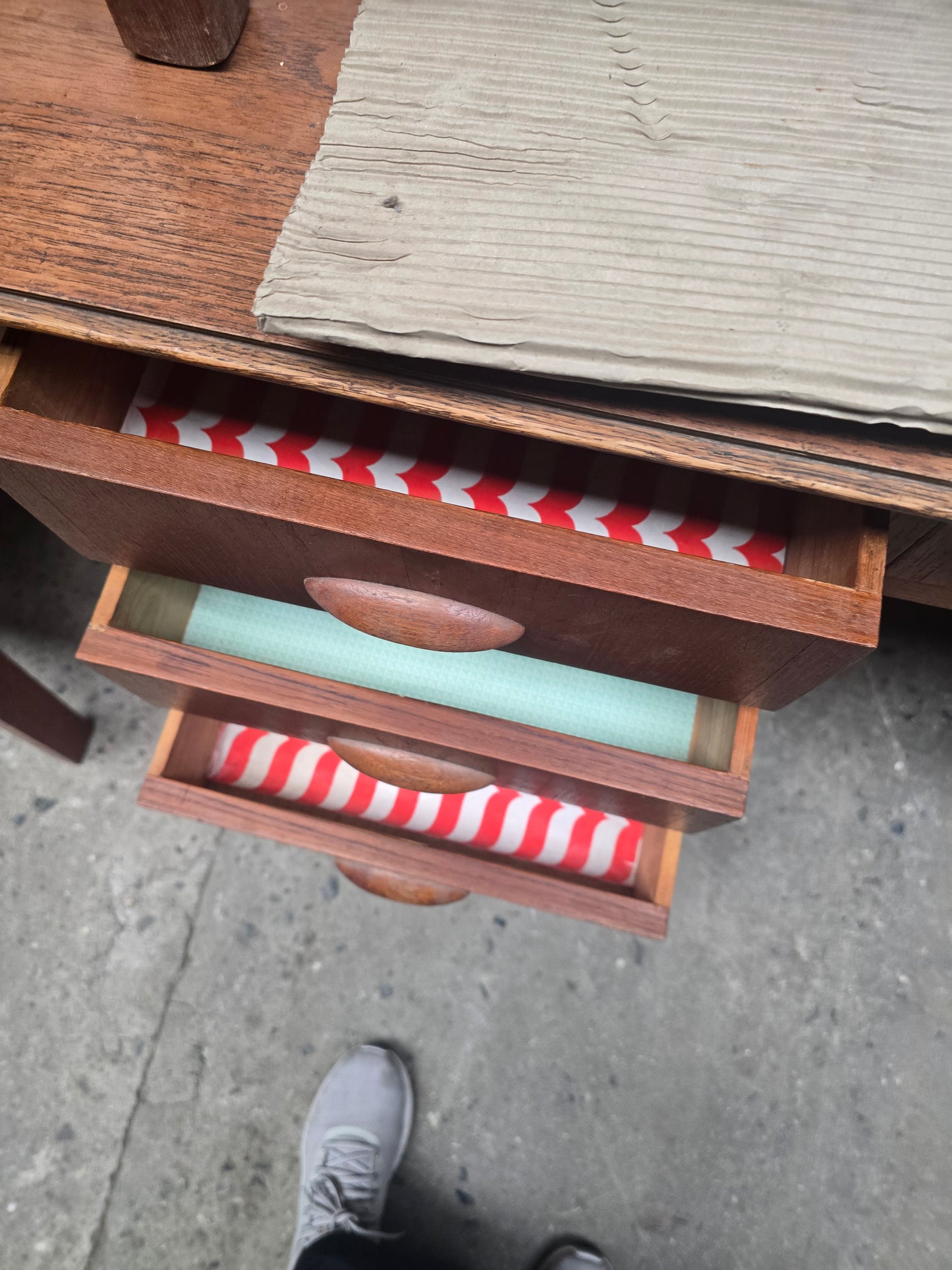 Teak Wood Office Desk with Drawers