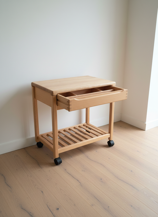 Beechwood Side Table with Storage