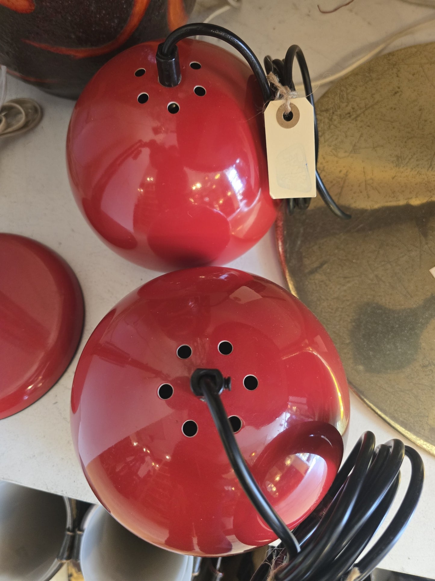Red Glossy Sphere Pendant Lamp