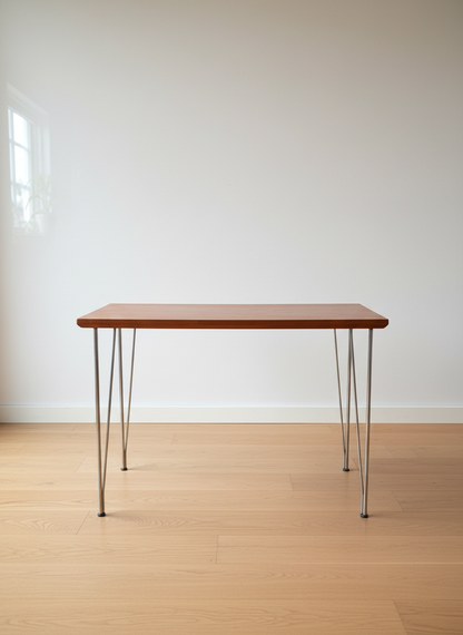 Arne Jacobsen Wooden Table, Hairpin Legs