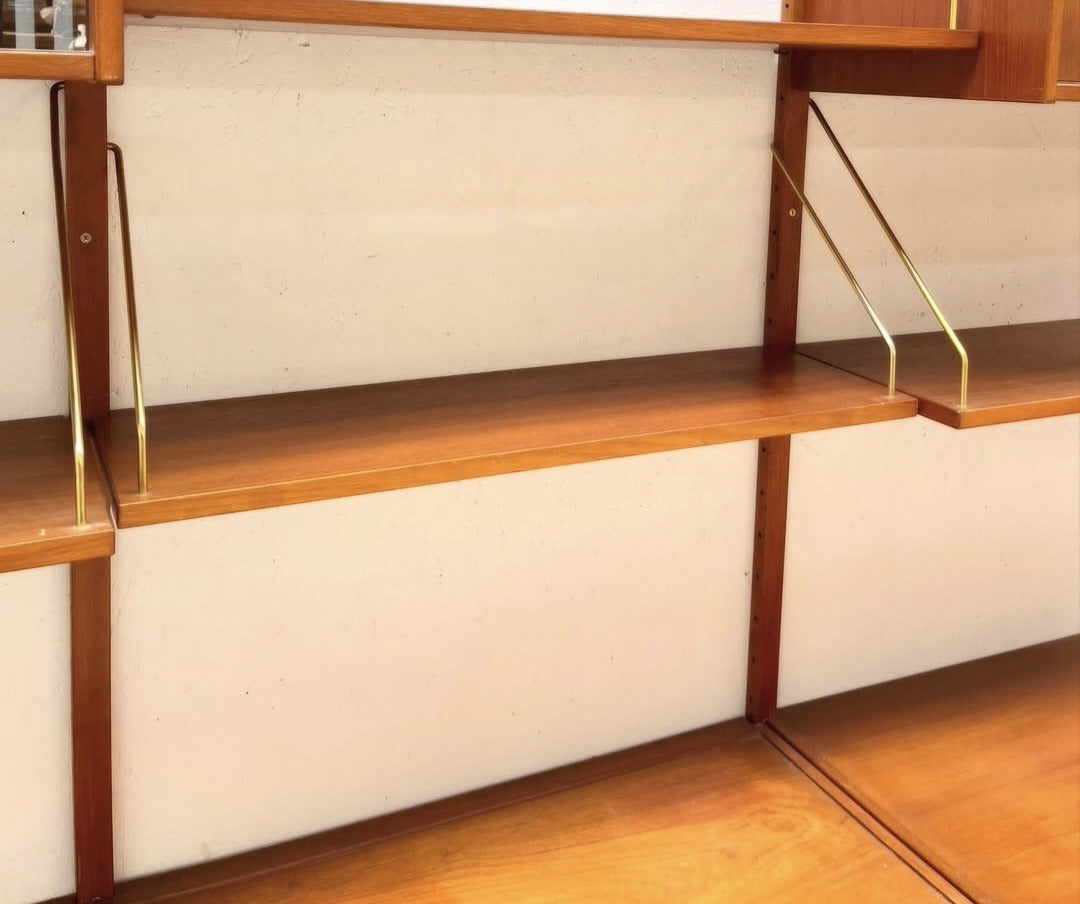 Teak Wall Unit Shelving System