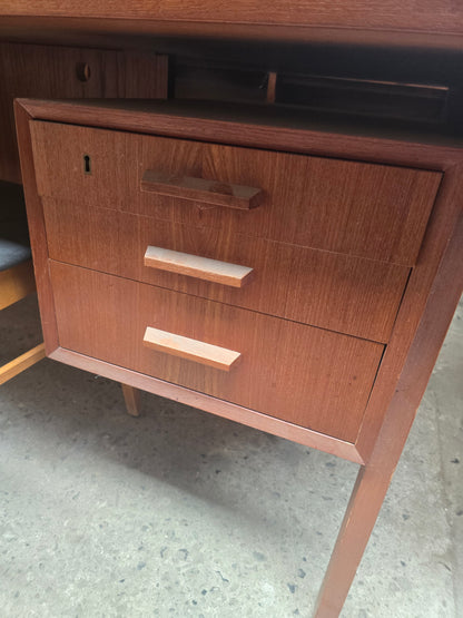 Vintage Scandinavian Teak Office Desk with Drawers