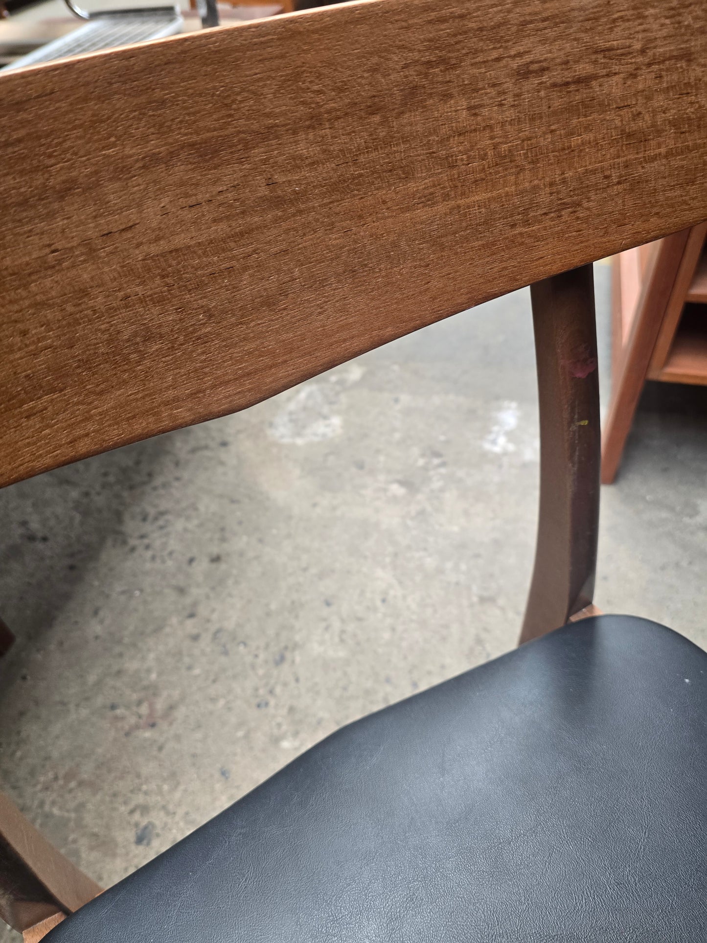 Wooden Chair with Black Seat