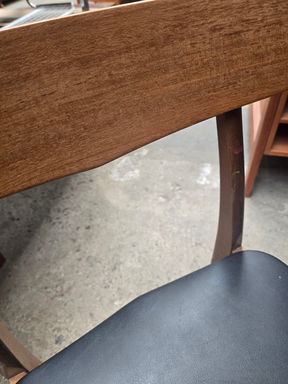 Wooden Chair with Black Seat