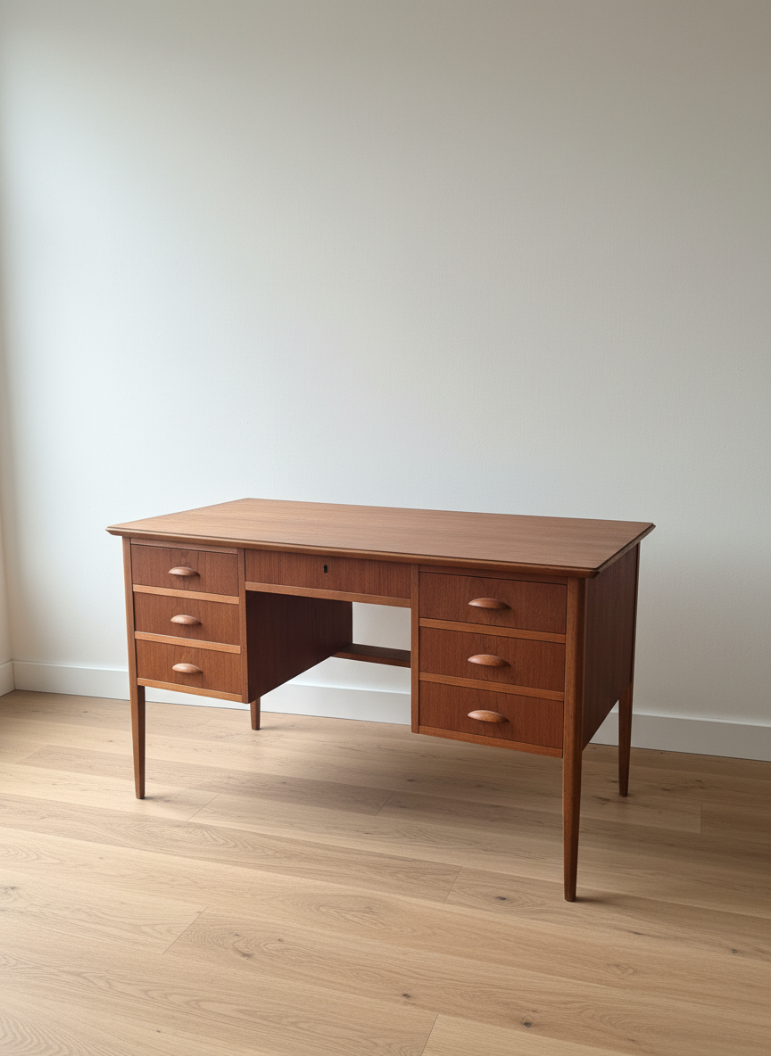 Teak Wood Office Desk with Drawers