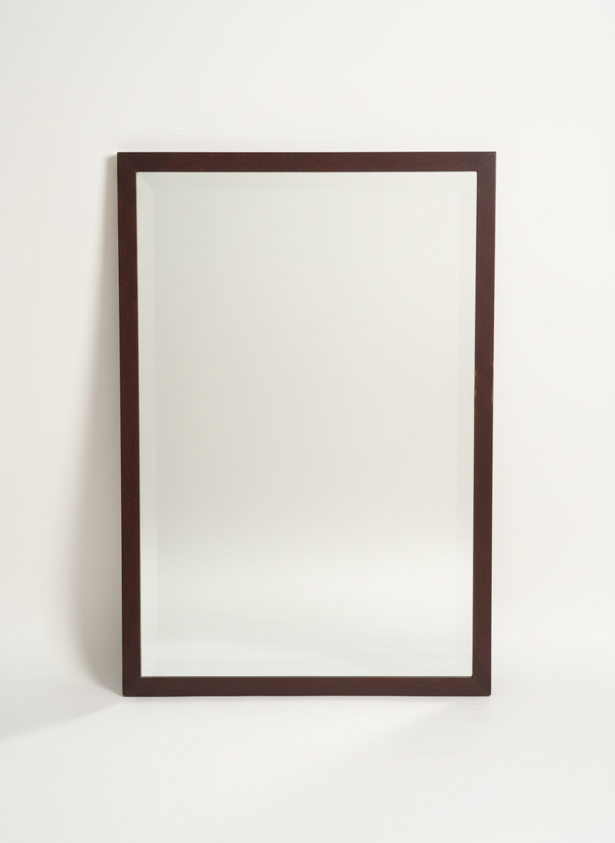 Dark Cherry Wood Framed Wall Mirror