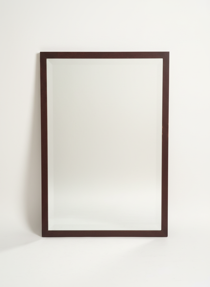 Dark Cherry Wood Framed Wall Mirror