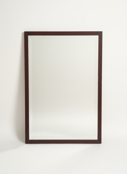 Dark Cherry Wood Framed Wall Mirror