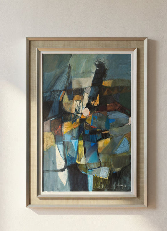 brugte-jørgen-winther-waring-abstrakt-maleri-1971