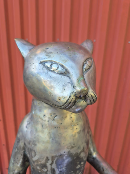 brugte-messing-kattefigur-med-skål-2