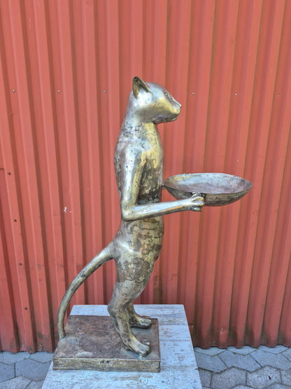 brugte-messing-kattefigur-med-skål-6