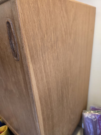 Oak Storage Cabinet with Sliding Doors