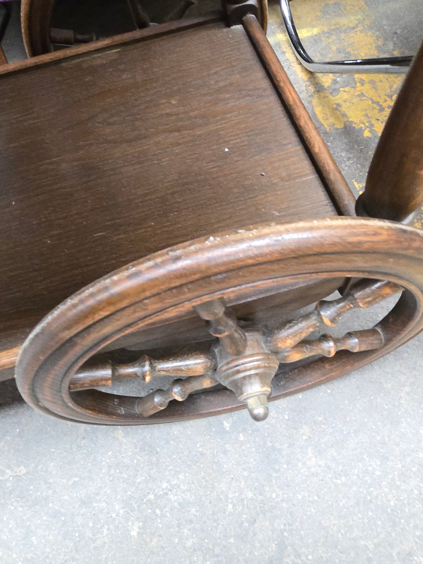 Wooden Serving Cart with Delft Tile Top