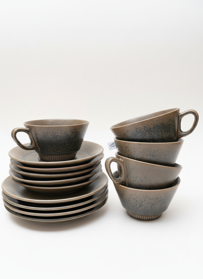 Vintage Søholm Stentøj Ceramic Cups and Plates
