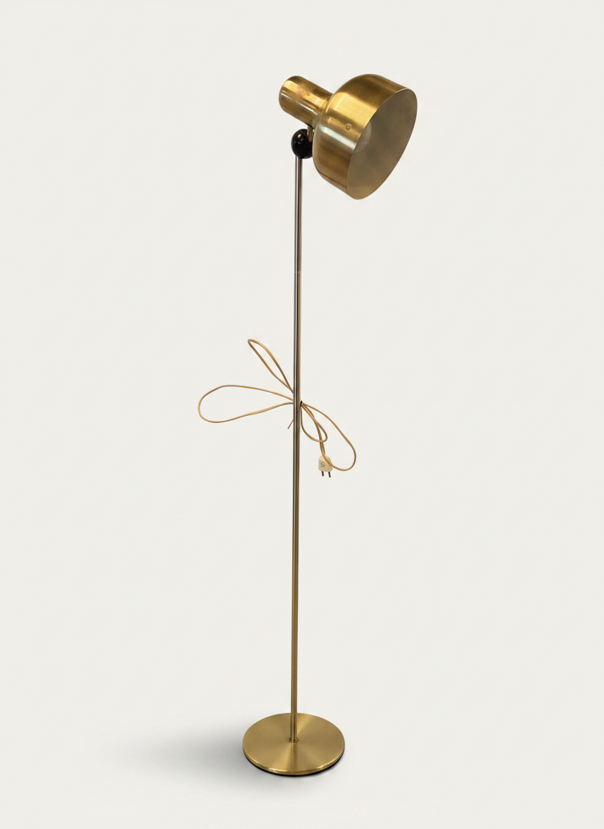 Vintage Brass Floor Lamp with Adjustable Arms