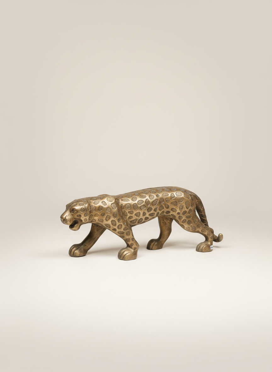 Vintage Brass Leopard Sculpture