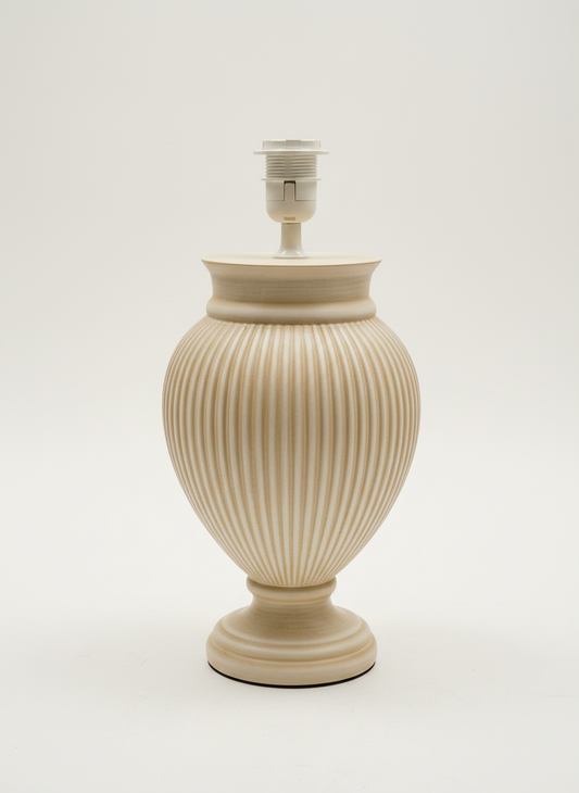 Vintage Ribbed Ceramic Table Lamp Base
