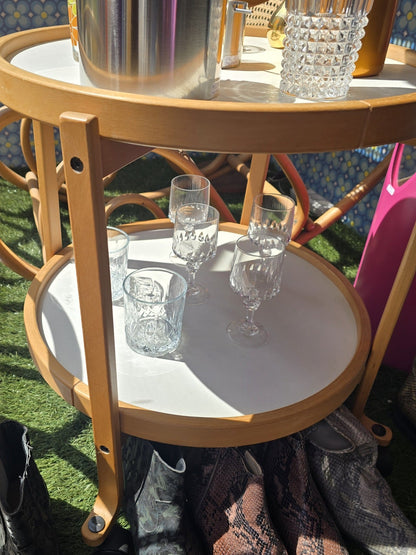 Bentwood & White Laminate Bar Cart Trolley