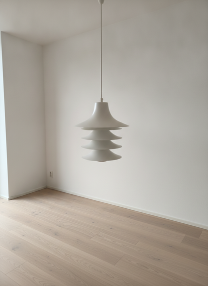 White Pagoda Style Ceiling Lamp