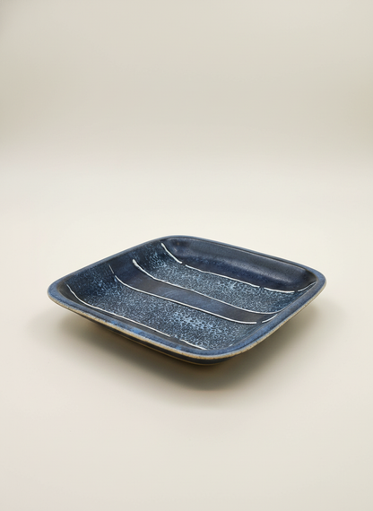 Vintage Blue Ceramic Serving Dish