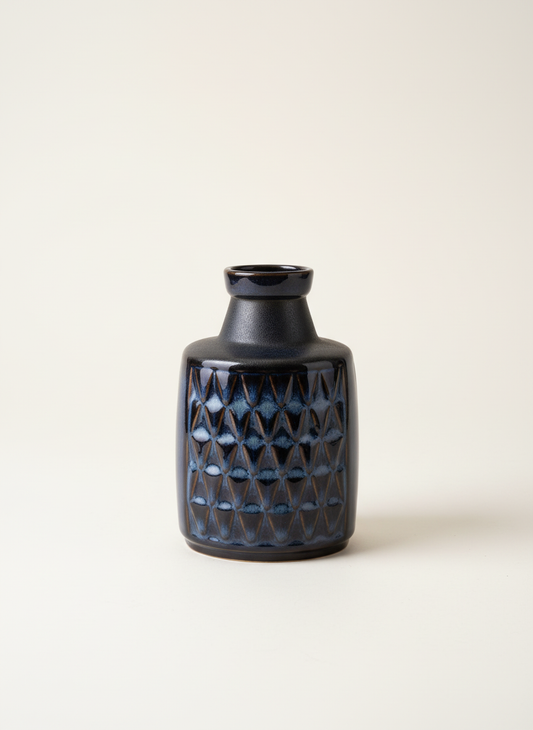 Vintage Blue Søholm Ceramic Vase