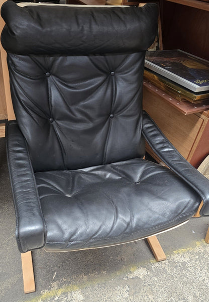 Ingmar Relling Black Leather Armchair