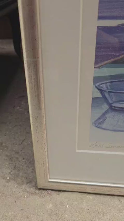Lars Swane Painting in Rustic Metal Frame