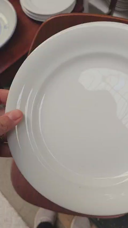6 Royal Copenhagen White Porcelain Lunch Plates