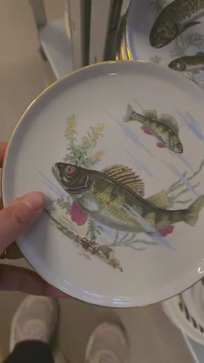 6 Porcelain Fish Side Plates