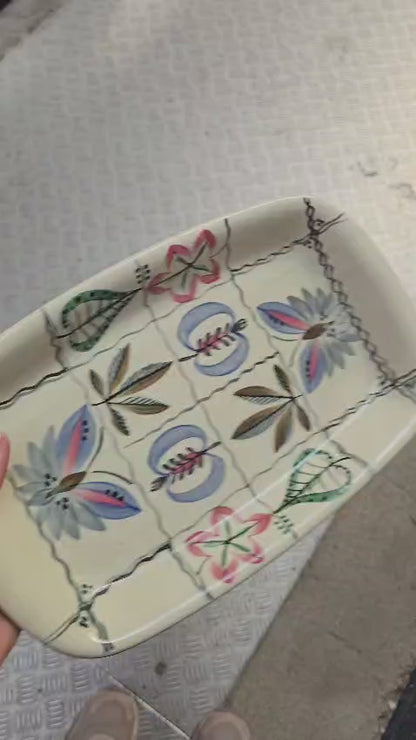Hand-Painted Ceramic Serving Tray