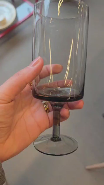 6 Smoked Wine Glasses