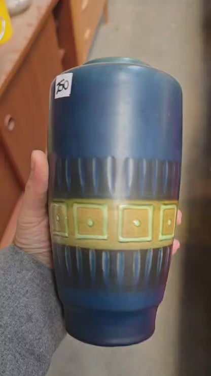 Vintage Blue Pottery Vase