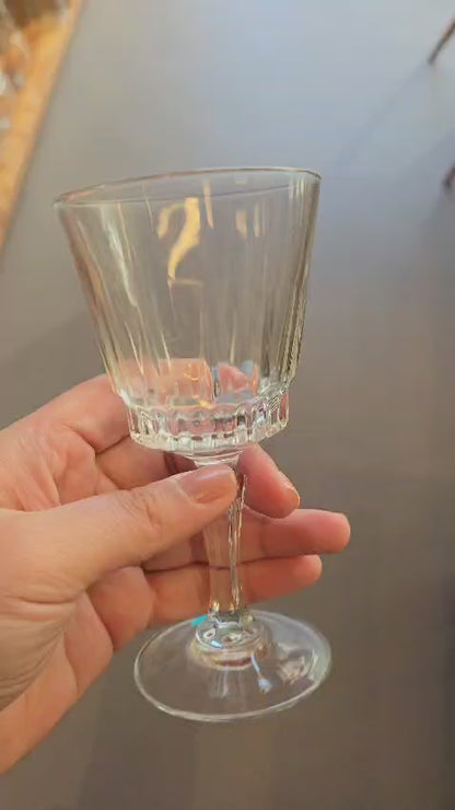 4 Vintage Cut Crystal Wine Glasses