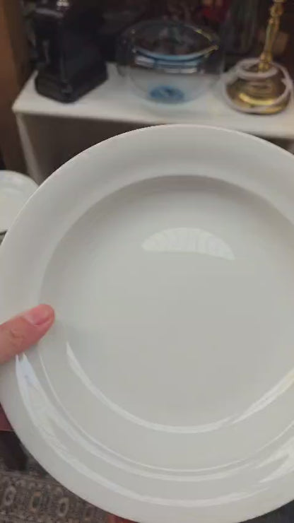 6 Royal Copenhagen White Porcelain Deep Plates