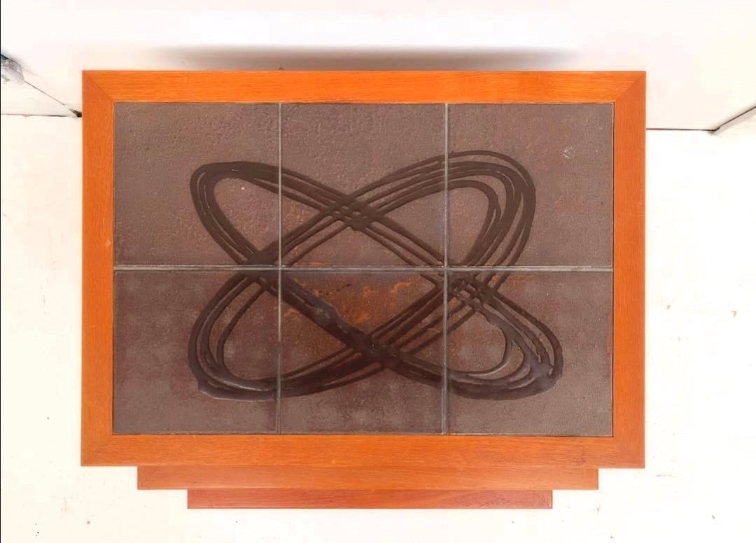 3 Teak Side Tables with Tile Top