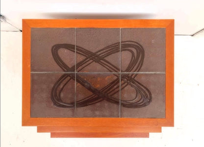 3 Teak Side Tables with Tile Top