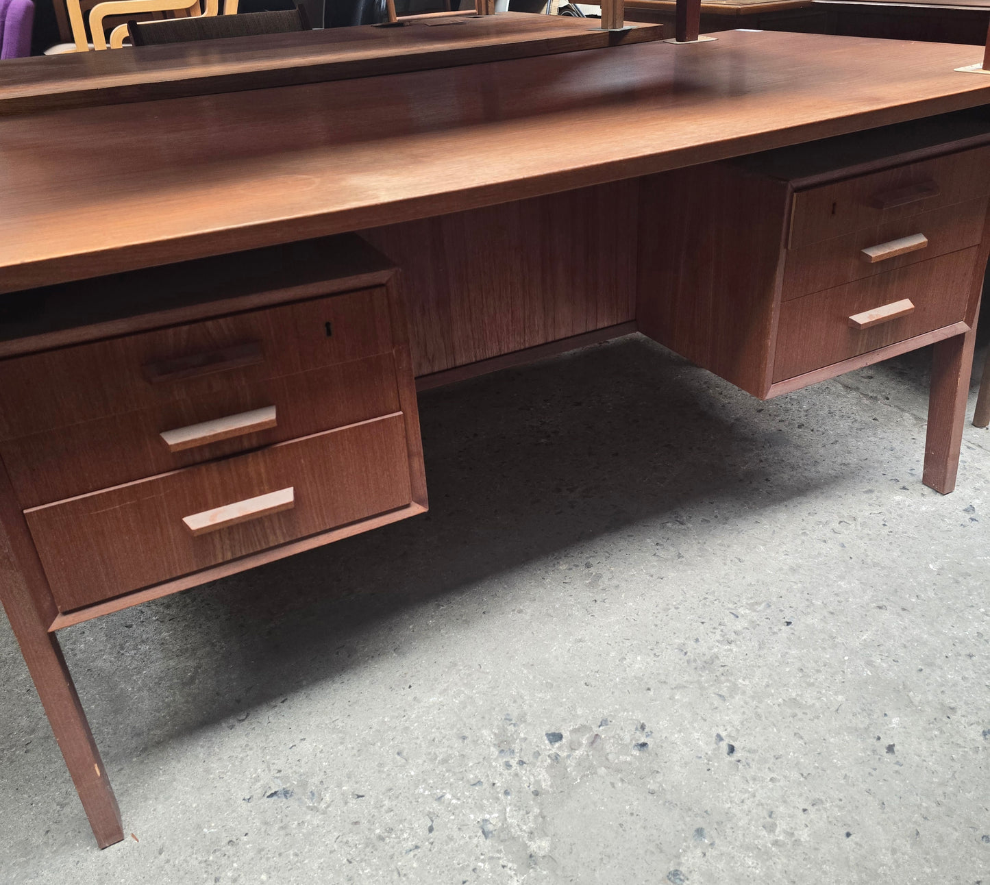 Vintage Scandinavian Teak Office Desk with Drawers