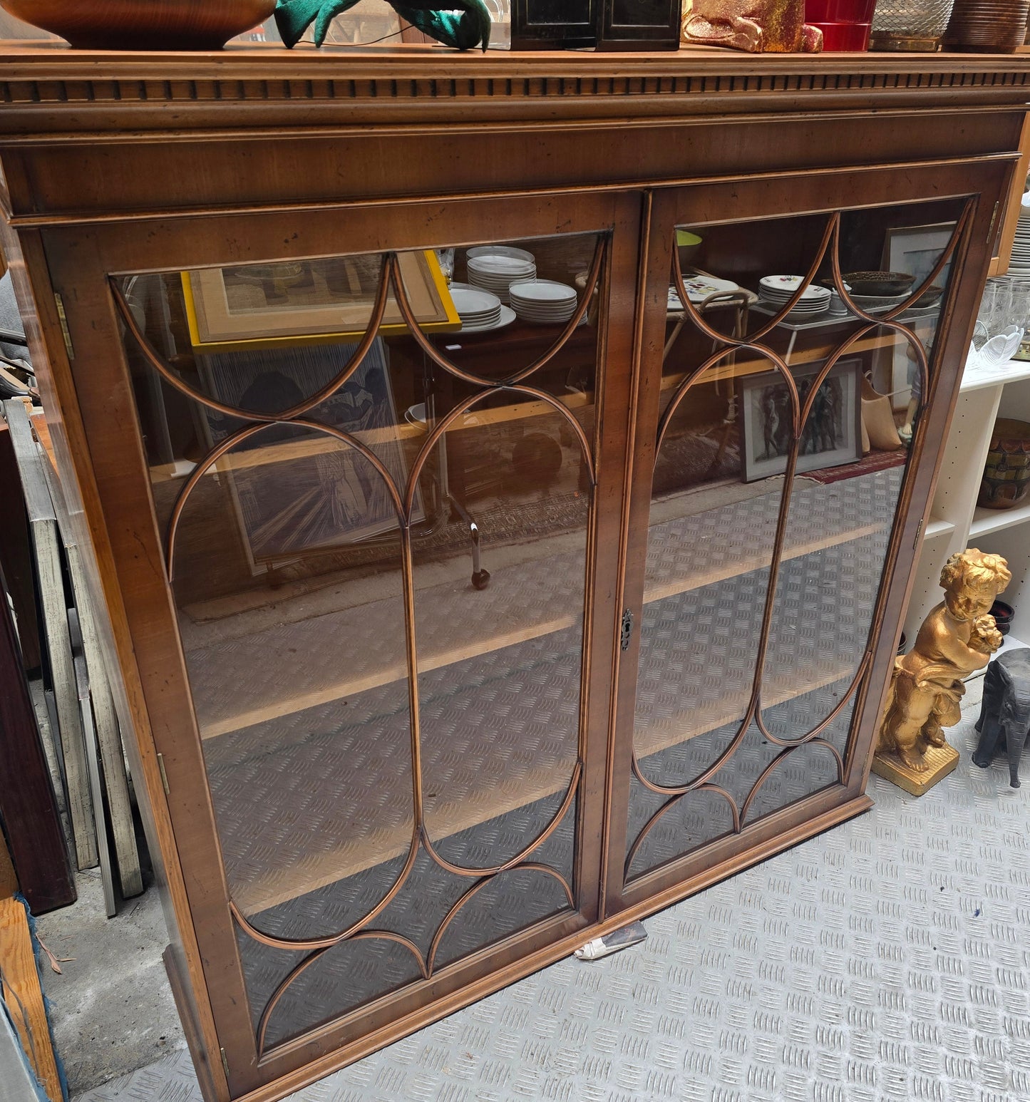 Wooden Display Cabinet with Glass Doors
