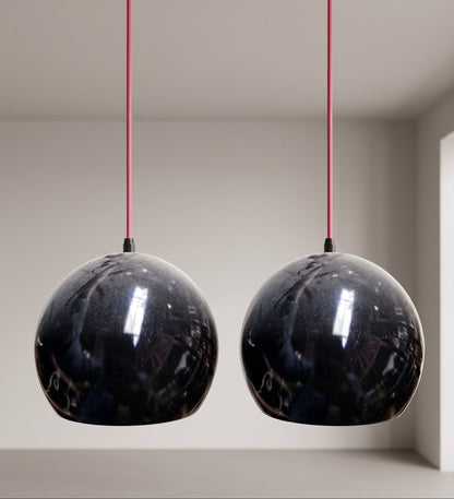 Black Metal Pendant Lamp, set of 2